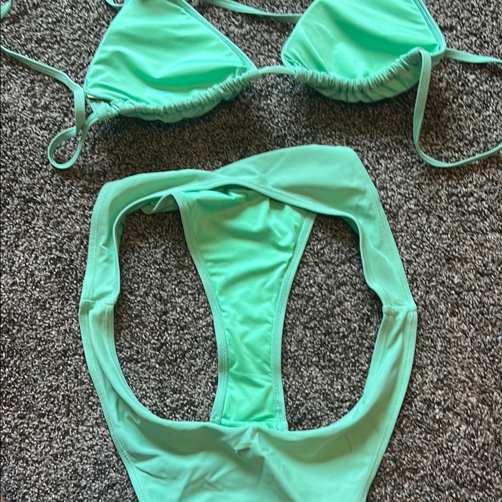 Fabletics Green Bikini Set Modern Minimalist Swim… - image 3